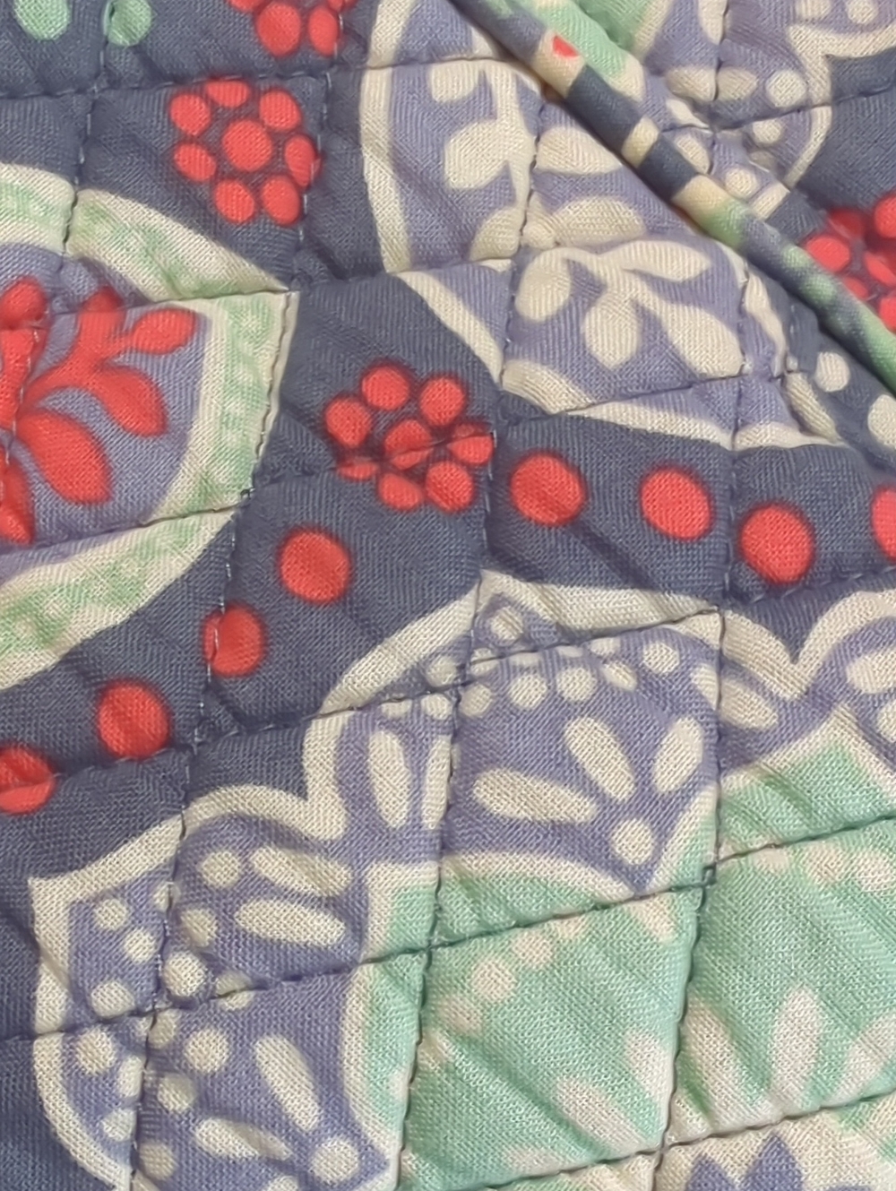 Vera Bradley Quilted Cotton Zip Top Tote Bag Paisley Nomadic Floral - Picture 6 of 11